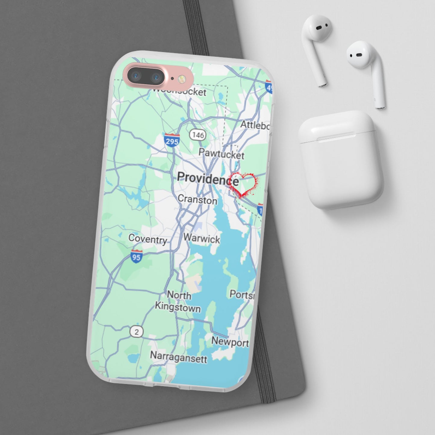 Providence Heart Map Phone Case - Custom Flexible Smartphone Protector, Gift for Her, Map Lover's Accessory, Personalized Case, Travel [...]