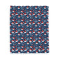 Christmas Santa Hats Velveteen Plush Blanket – Cozy Holiday Throw with Snowflake Pattern