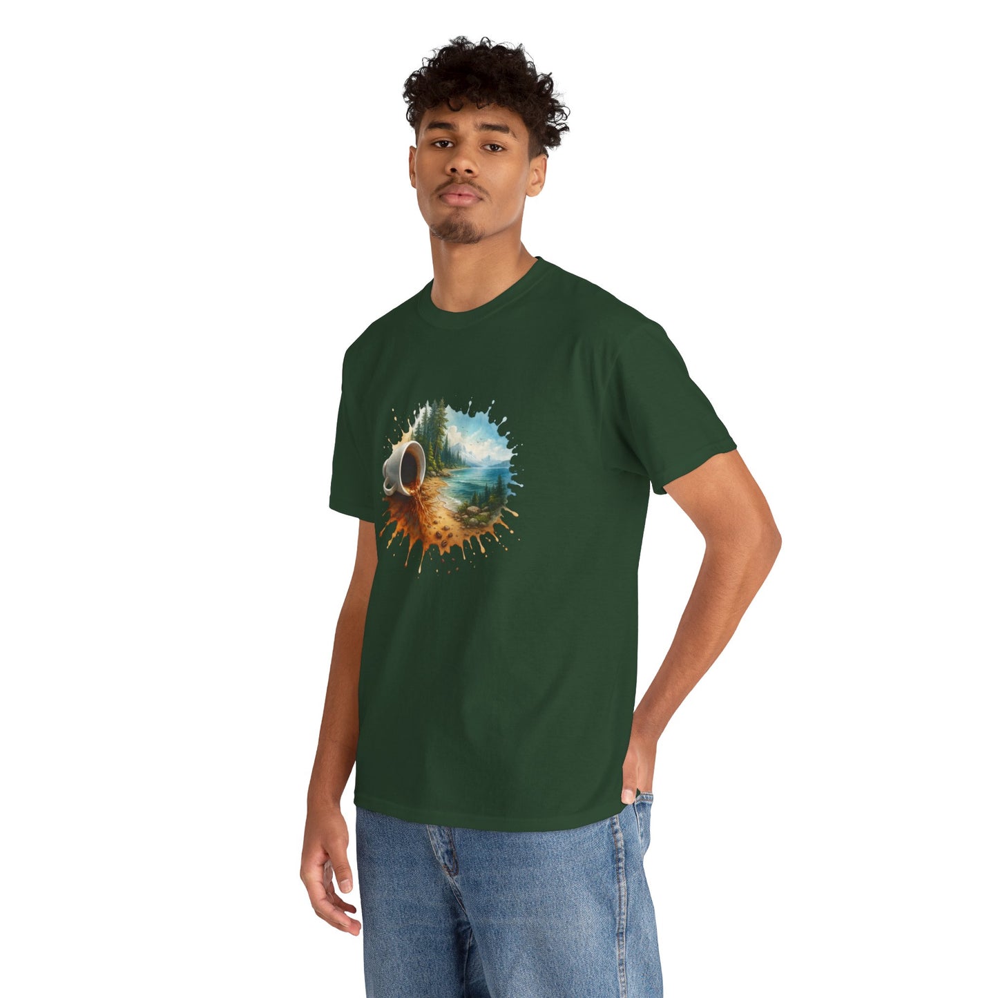 Nature-Inspired Unisex Heavy Cotton Tee, Casual Outfit, Gift for Nature Lovers, Camping Apparel, Outdoor Adventure Shirt