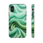 Stylish Phone Case, Tough Case, Green Abstract Design, Cell Phone Cover, Unique Gift, Trendy Accessory