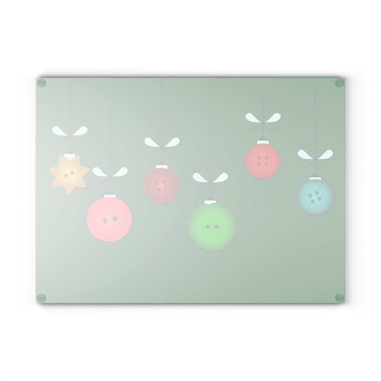 Festive Glass Cutting Board, Holiday Kitchen Decor, Christmas Gift, Unique Serving Tray, Durable Cooking Accessory, Holiday Entertaining