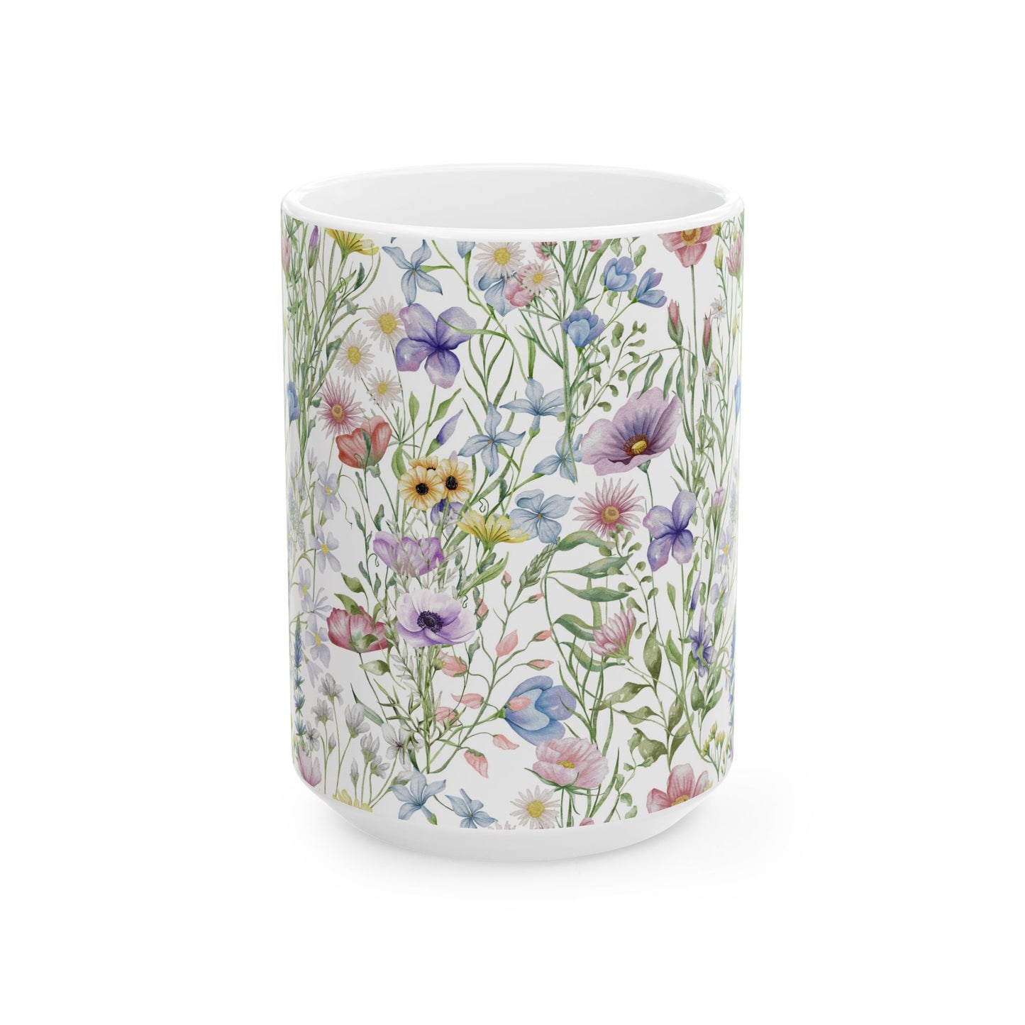 Ceramic Mug, (11oz, 15oz) - wildflowers