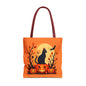Halloween Cat Tote Bag | Spooky Halloween Accessory, Trick or Treat, Gift for Cat Lovers, Fall Fashion Must-Have, Pumpkin Decor