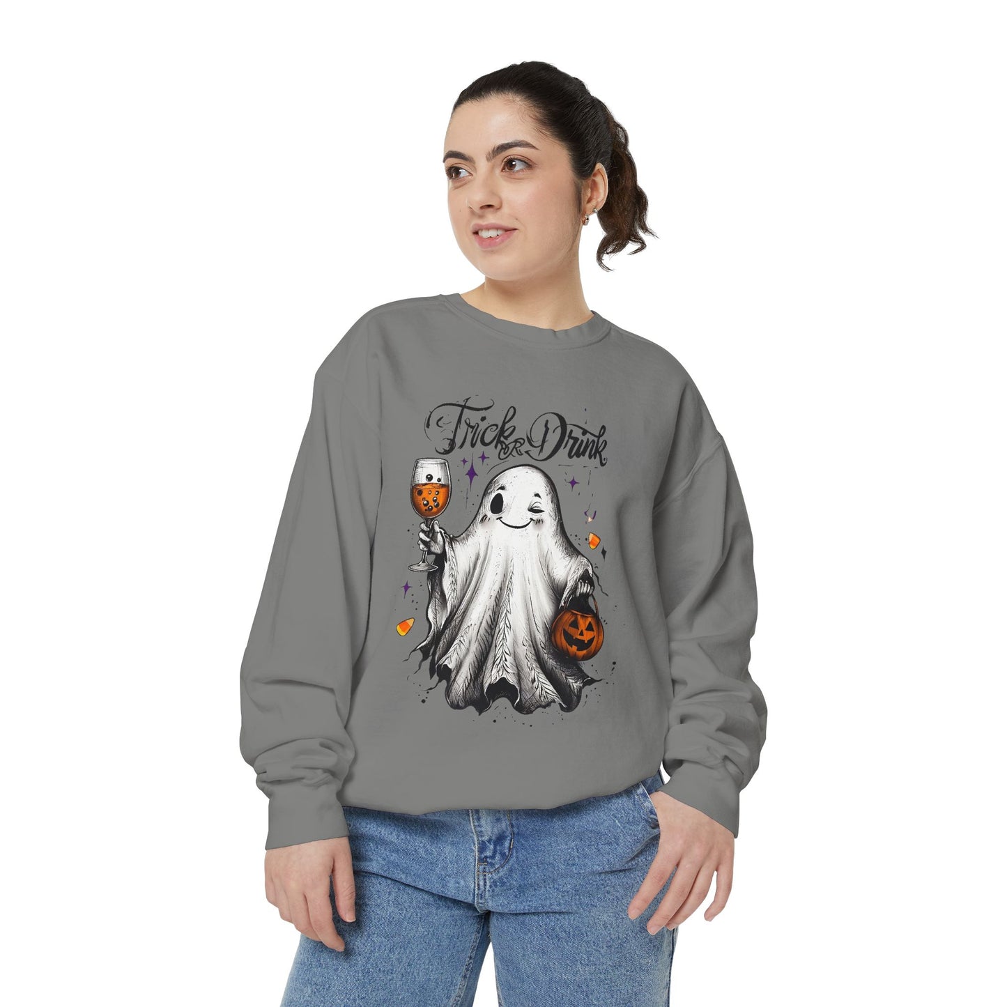 Spooky Ghost Sweatshirt | Trick or Treat Apparel, Halloween Gift, Cozy Unisex Top, Fall Fashion, Casual Wear