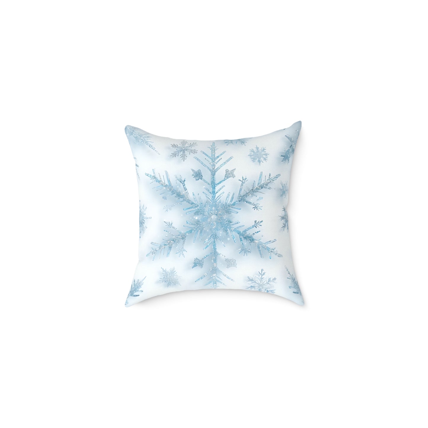 Snowflake Square Poly Canvas Pillow | Cozy Winter Decor, Holiday Gift, Home Accent, Relaxation Decor, Seasonal Cushion