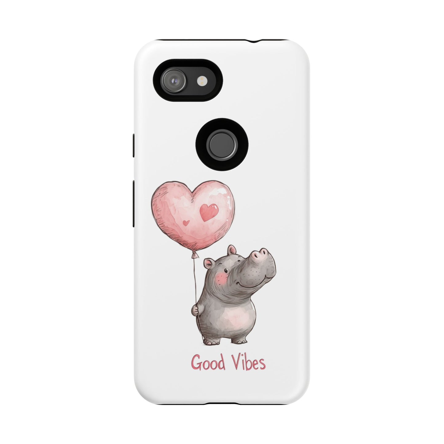 Cute Hippo Phone Case - Good Vibes Design, Animal Lover Gift, Fun Accessory, Birthday Present, Phone Accessories
