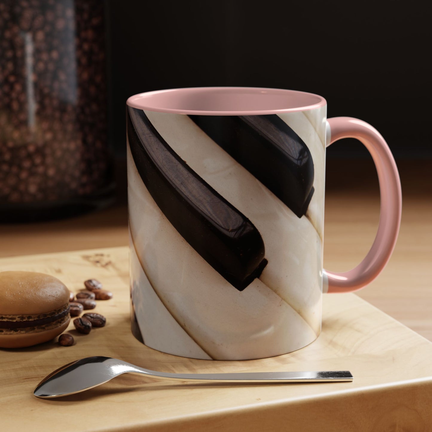 Musical Accent Coffee Mug | Piano Design, Coffee Lover Gift, Musician Mug, Stylish Drinkware, Home & Office Decor
