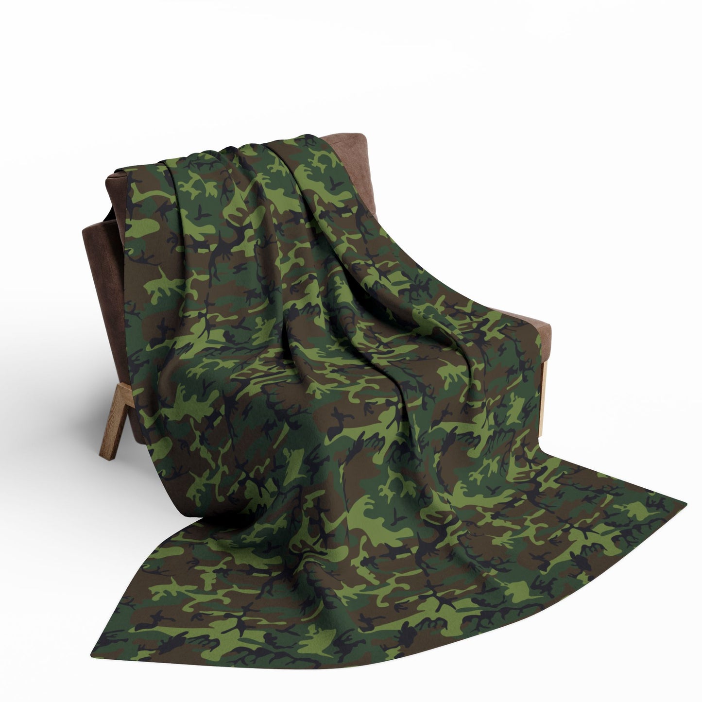 Camouflage Fleece Blanket for Cozy Comfort, Camping, Outdoor Adventures, Gift for Him, Home Decor, Military Style
