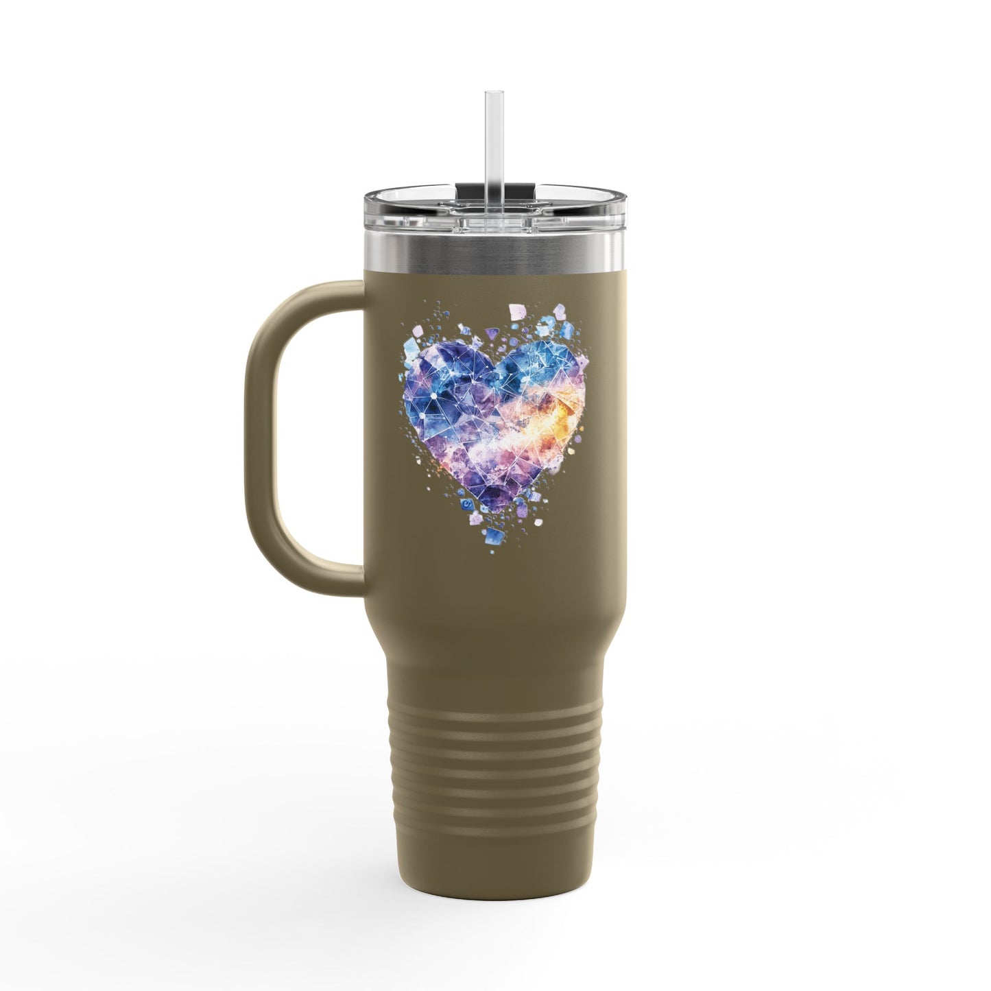 Colorful Heart Insulated Travel Mug | 40oz | Great for Coffee, Tea, Outdoors, Gifts, Love
