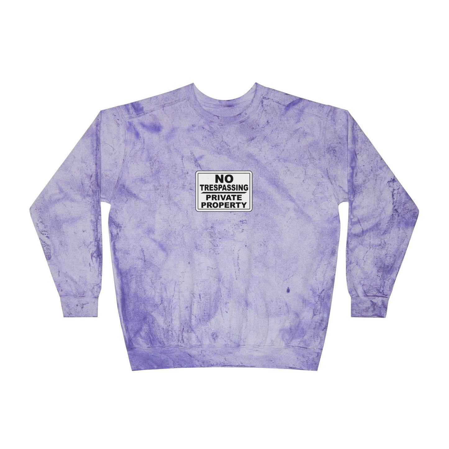Urban Grunge Crewneck Sweatshirt - No Trespassing Design, Streetwear, Cozy Lounge, Unisex Gift for Hipsters, Casual Fashion
