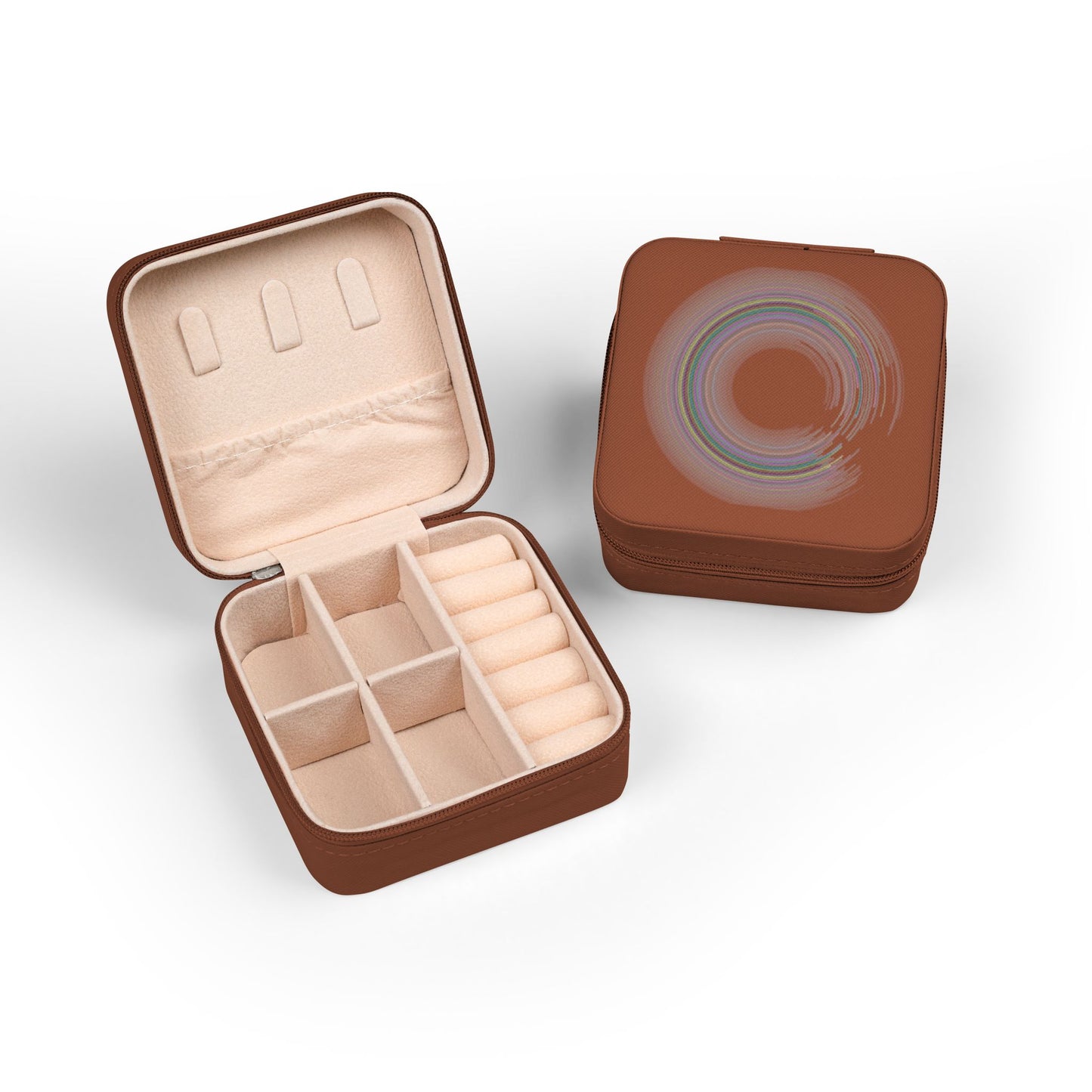 Compact Travel Jewelry Case – Portable Organizer for Rings, Earrings & Necklaces (Blush)