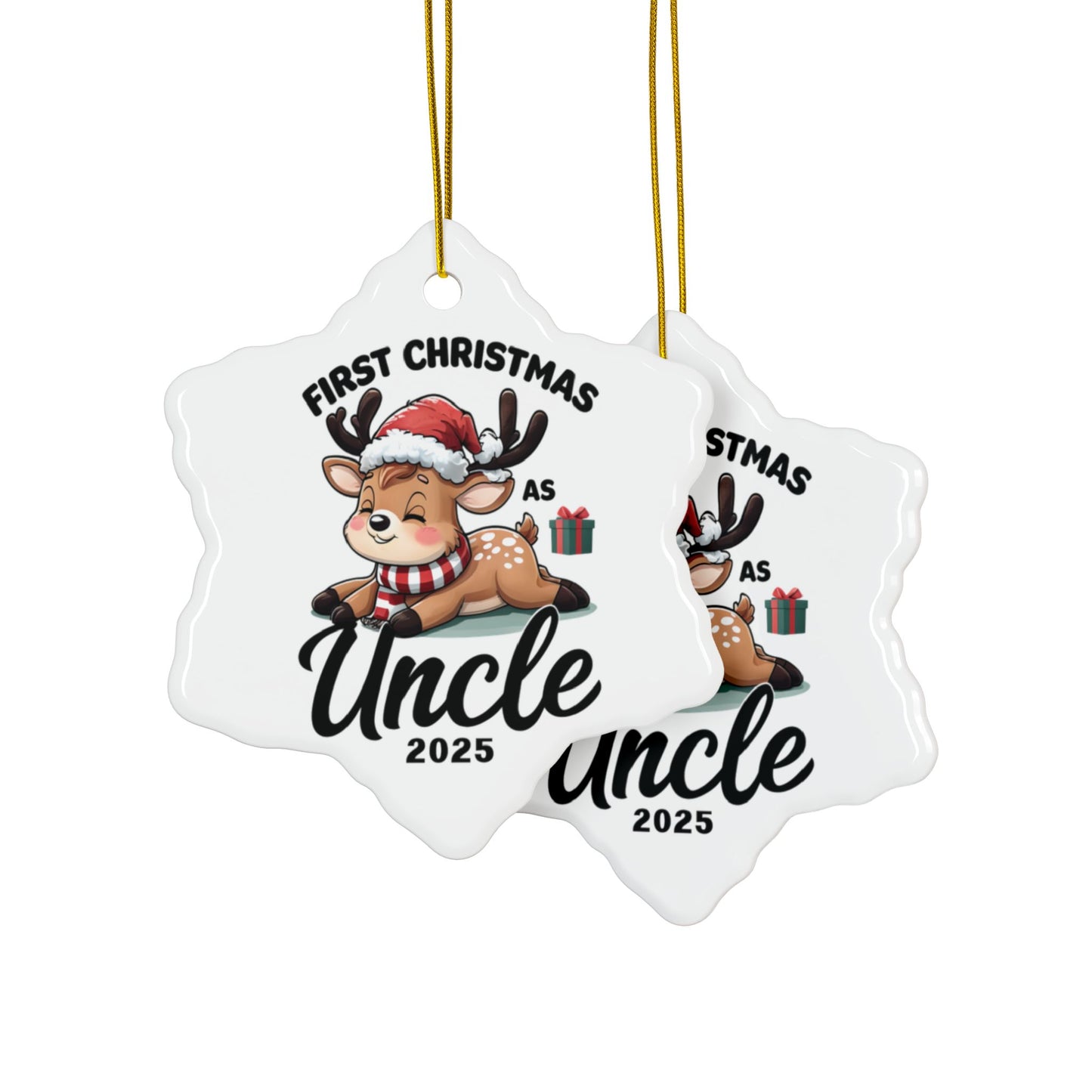 Personalized Christmas Ornaments - 1pc, 3pcs, 5pcs, 10pcs, First Christmas as Uncle, Unique Holiday Gift, Festive Decor