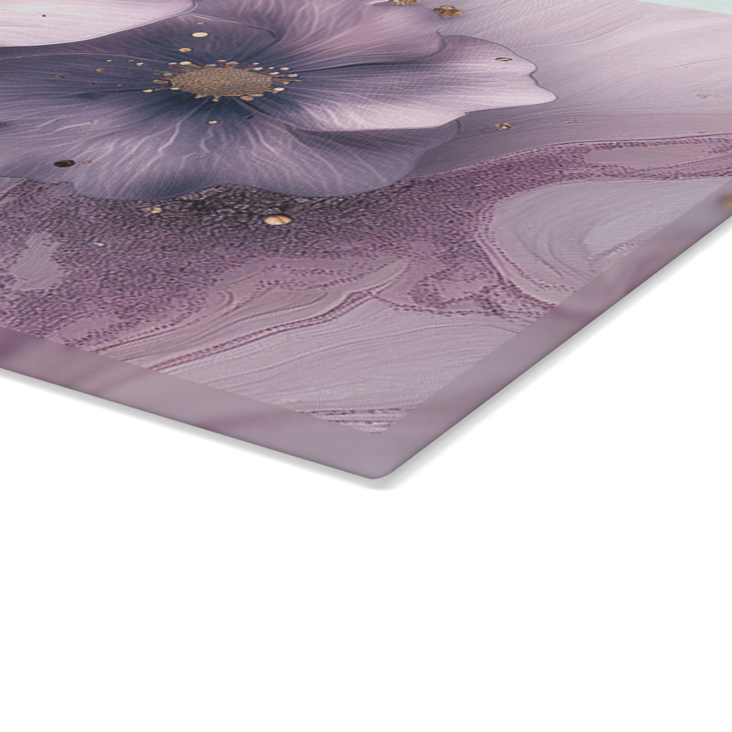 Elegant Floral Glass Cutting Board - Sophisticated Kitchen Deco