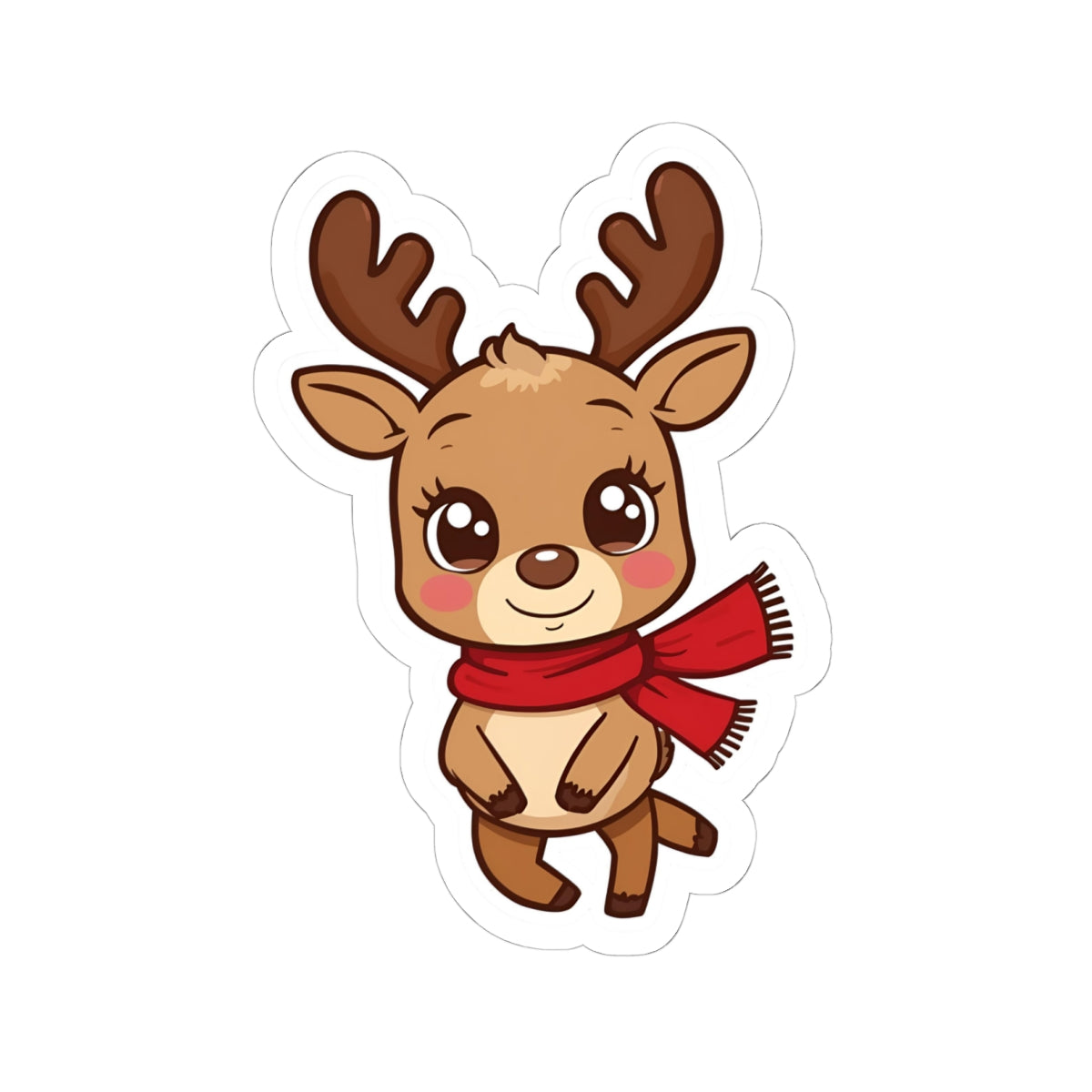 Cute Reindeer Kiss-Cut Stickers for Holiday Cheer, Perfect for Scrapbooking, Gift Wrapping, Holiday Cards, and More!