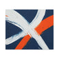 Abstract Navy & Orange Brushstroke Canvas