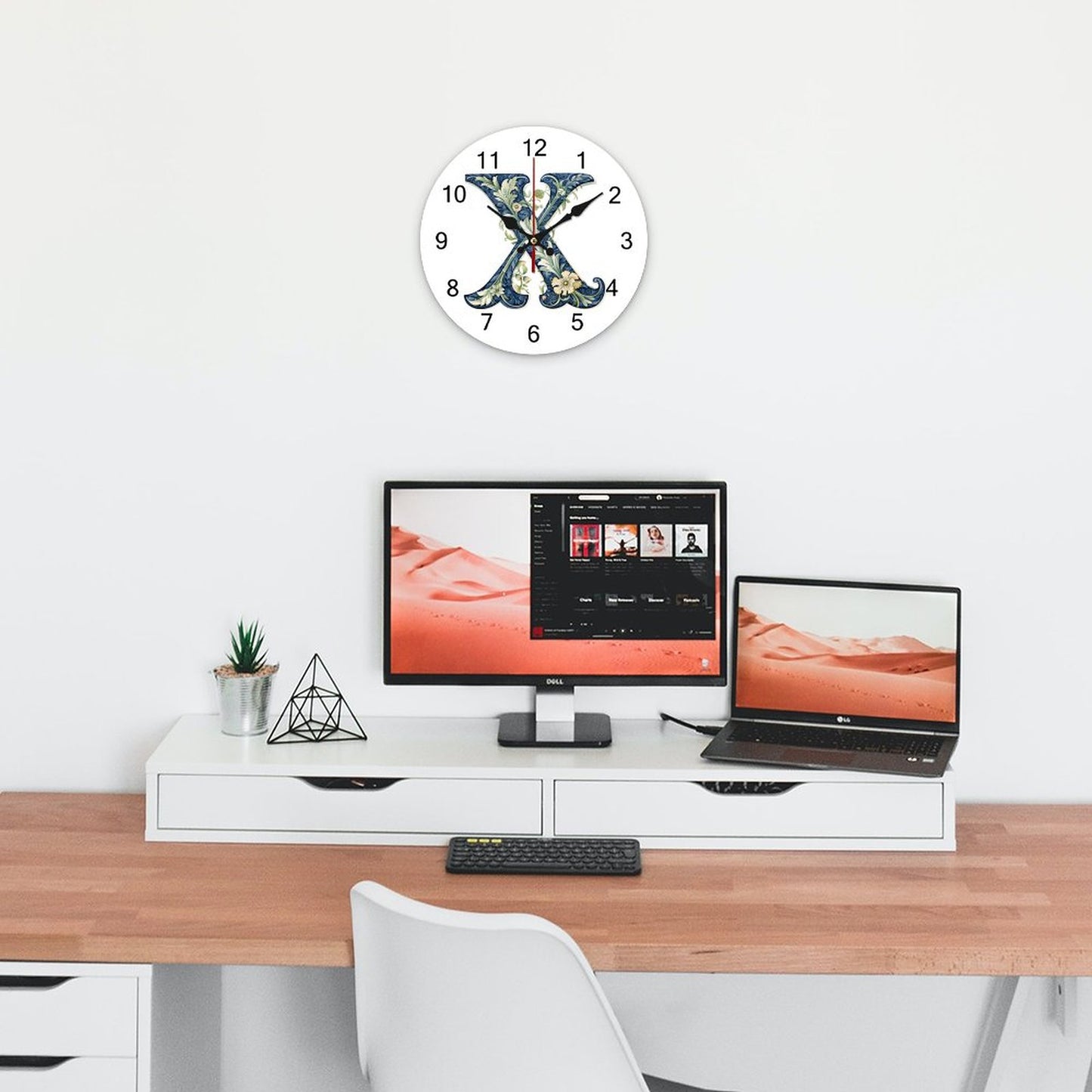 Concise Silent Wooden Wall Clock-9.84"x9.84"/ 25x25cm