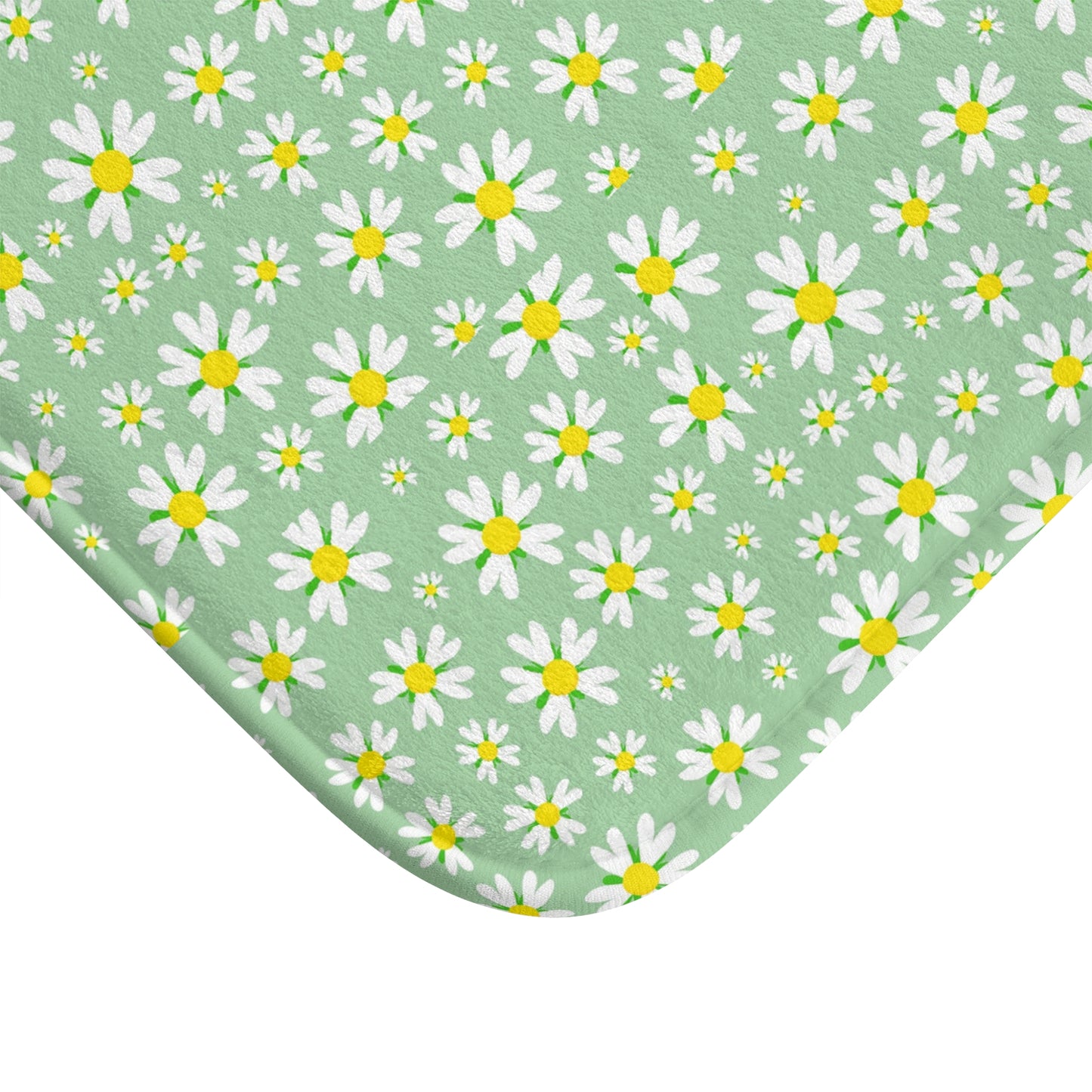 Floral Green Bath Mat - Bathroom Decor, Spring Vibes, Home Comfort, Gift Idea, Housewarming Essentials