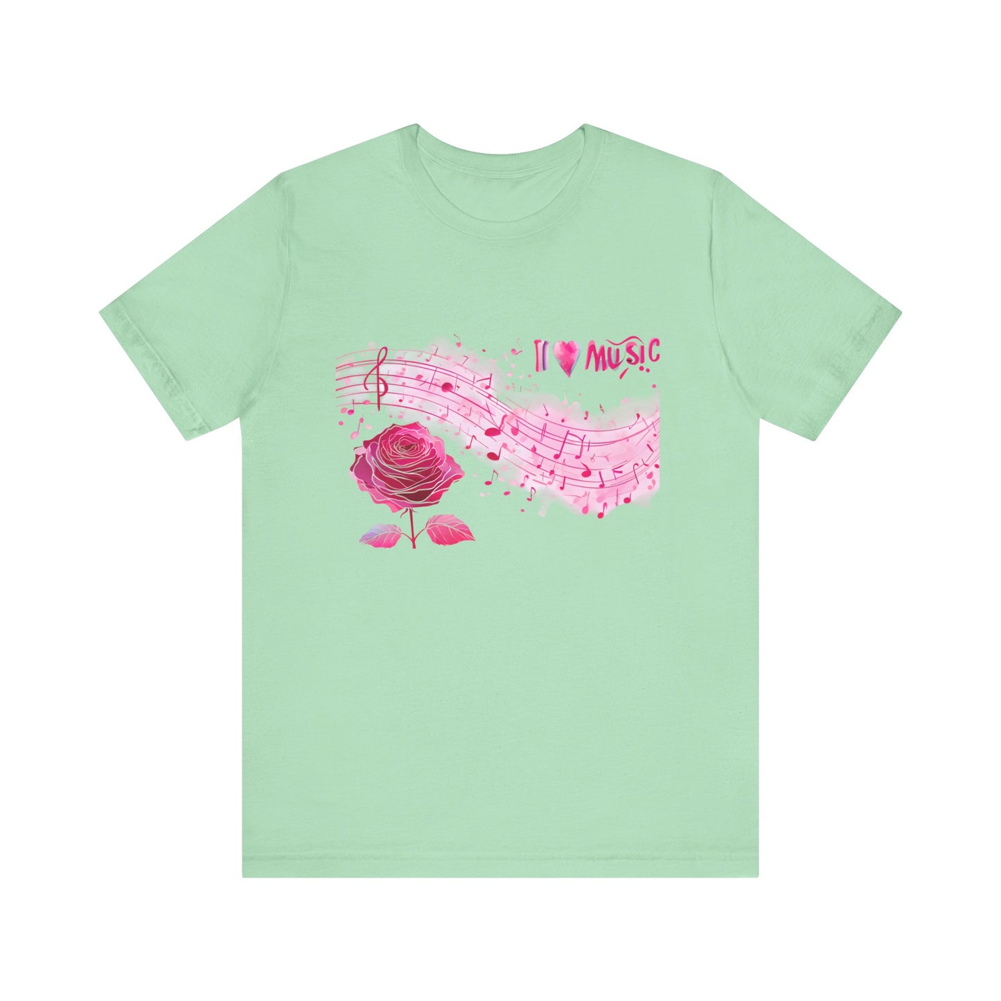 I Love Music Tee, Music Lover Shirt, Floral Music Notes Top