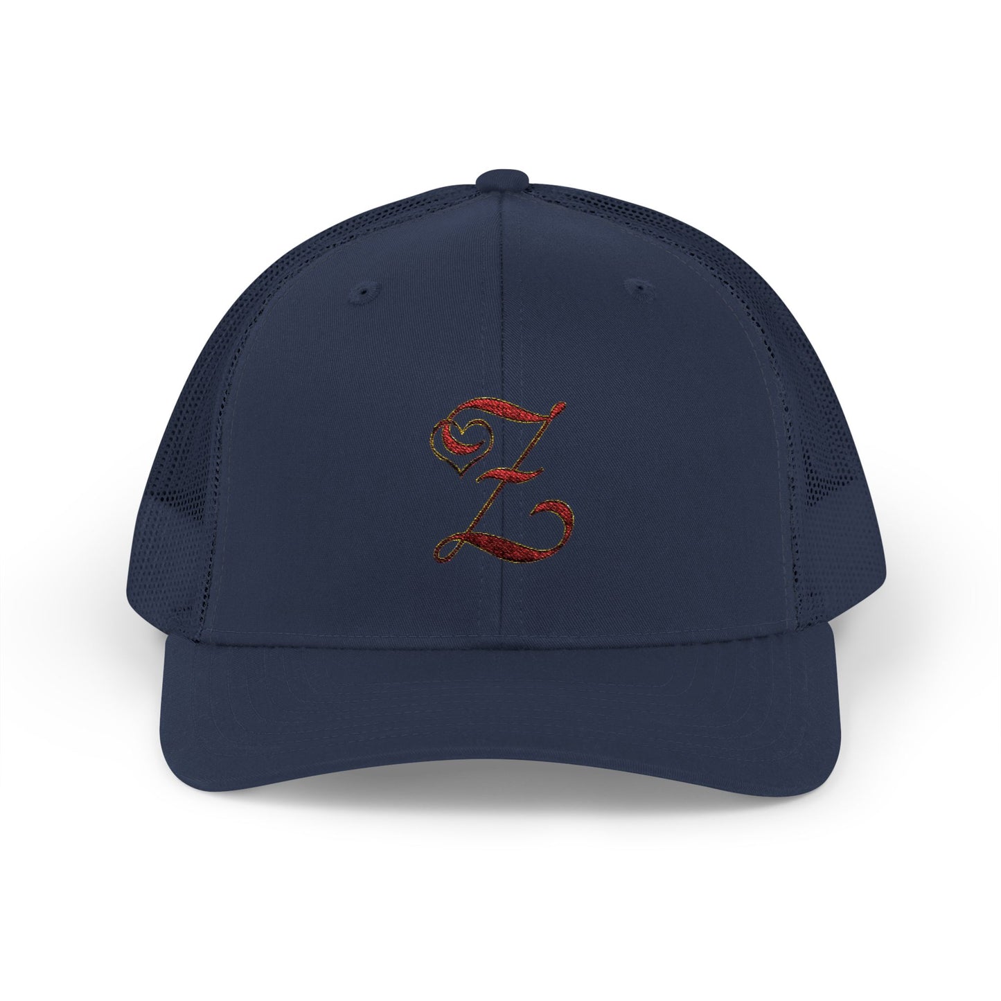 Embroidered 'Z' Snapback Trucker Cap — Vintage Monogram Initial Hat