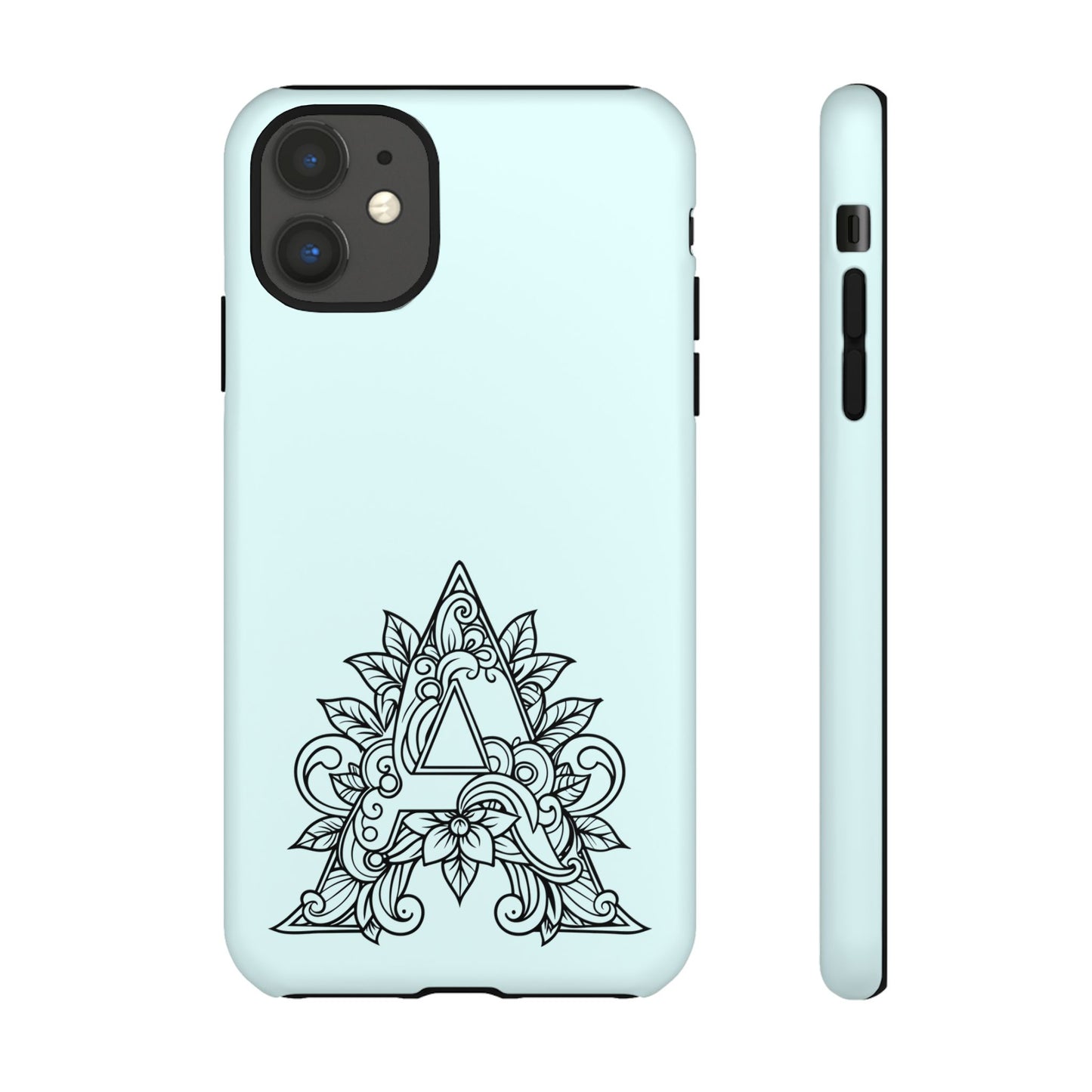 Personalized Tough Phone Case, Floral Monogram Cell Phone Cover, Custom Protective Case, Unique Gift, Birthday, Graduation