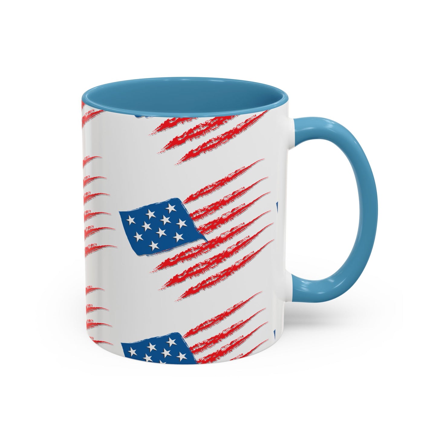 Patriotic Accent Coffee Mug | USA Flag Design, Perfect Gift for Veterans & Independence Day, Coffee Lover's Merchandise, Red White [...]