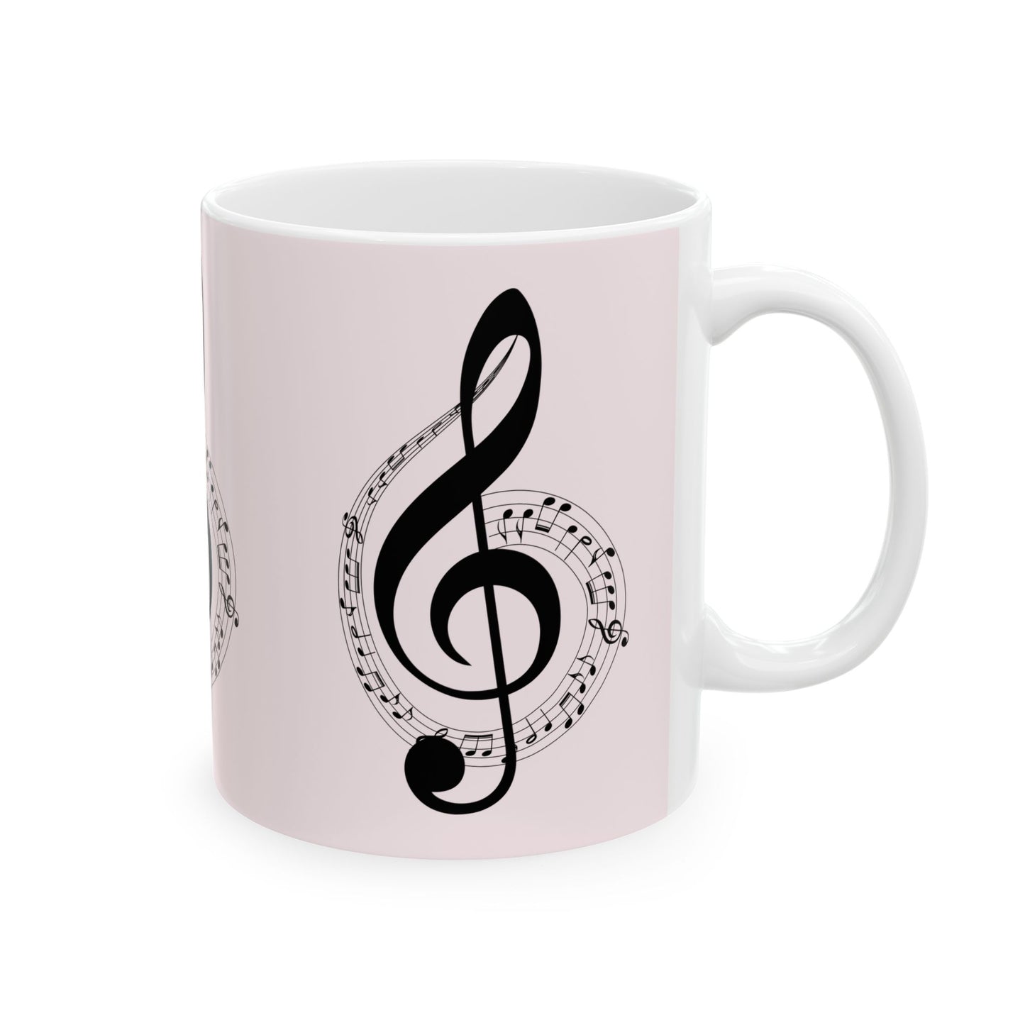 Musical Treble Clef Ceramic Mug — Sheet Music Coffee Cup (11oz & 15oz)