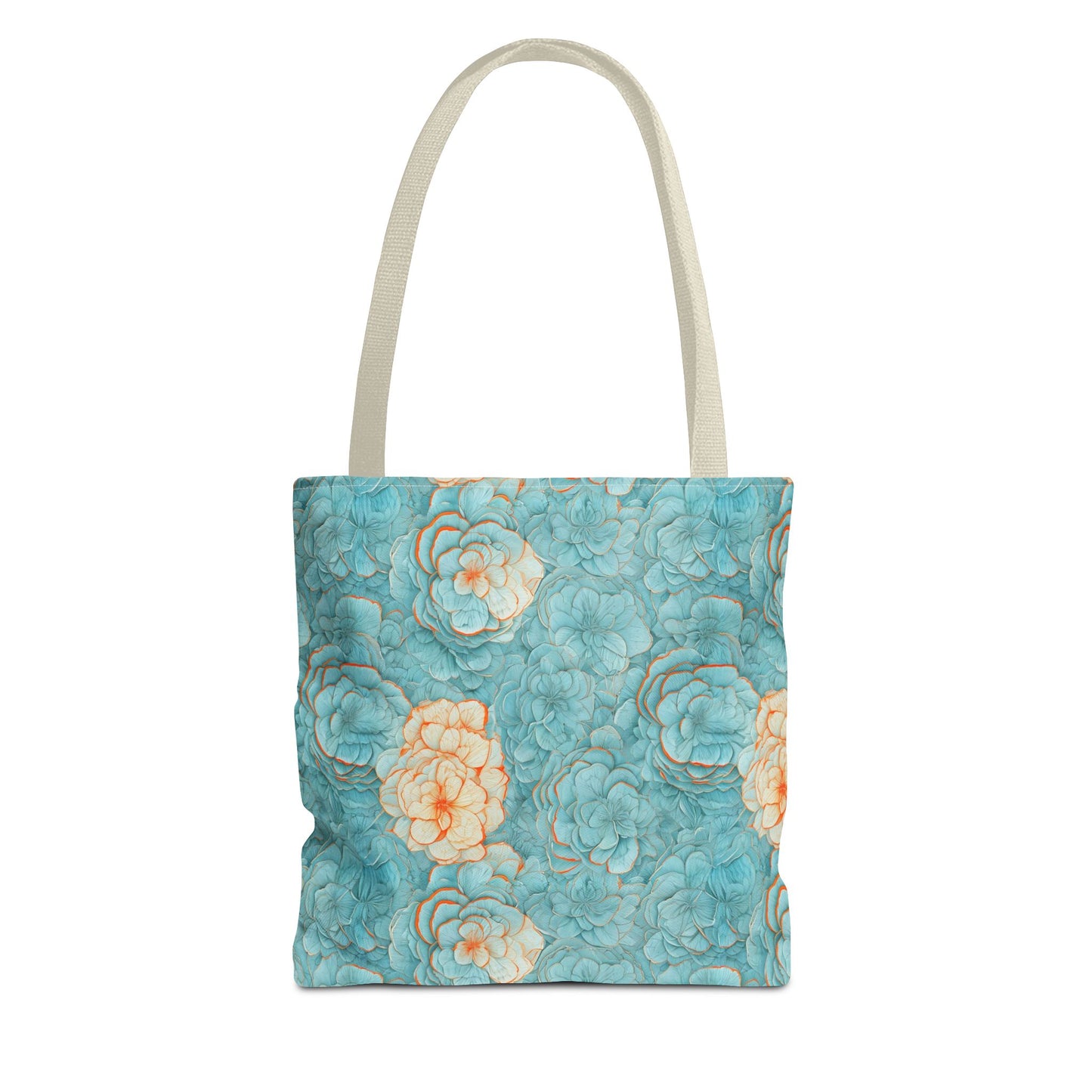Floral Watercolor Tote Bag — Teal Succulent Pattern