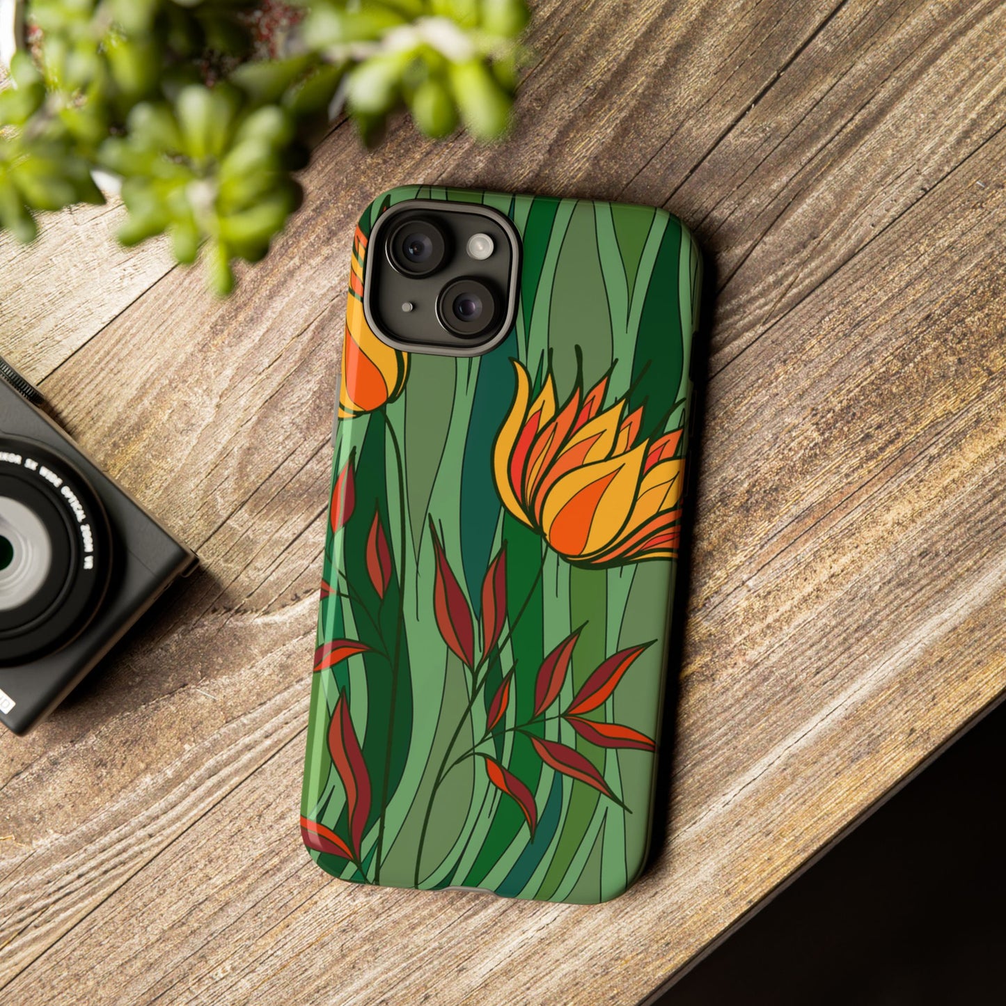 Vibrant Floral Phone Case, Nature-Inspired Tough Case, Eco-Friendly Cover, Unique Gift for Nature Lovers, Spring Decor
