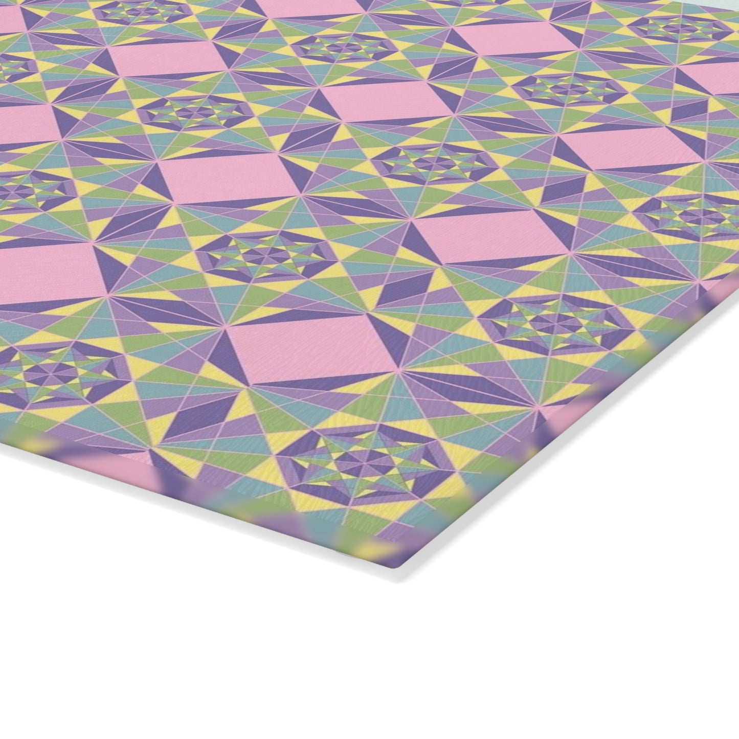 Pastel Pattern Glass Cutting Board, Kitchen Gift, Home Decor, Wedding Present, Cooking Essential, Unique Kitchenware