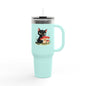 Cute Cat & Bunny Insulated Travel Mug - 40oz Drink Holder for Coffee, Tea, Gifts, Animal Lover, Travel