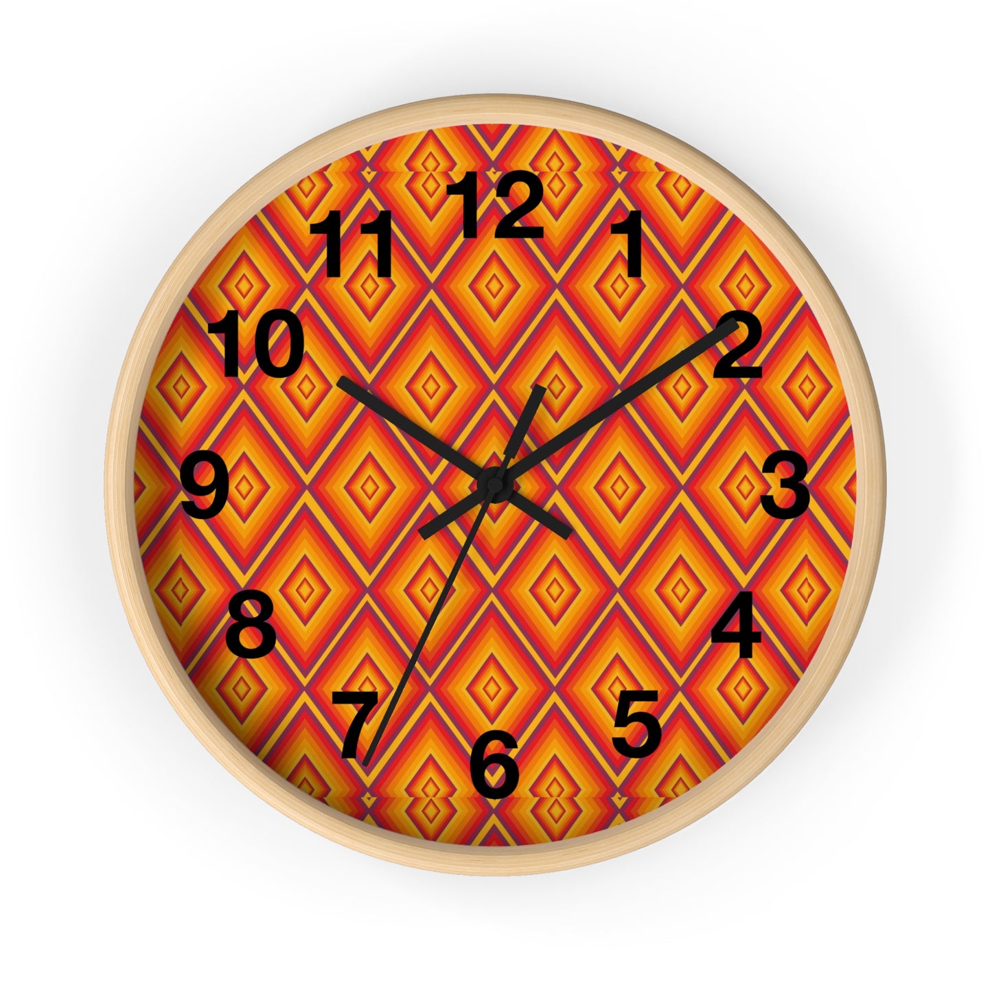 Retro Geometric Wall Clock, Vibrant Home Decor Clock, Modern Wall Art for Living Room, Unique Gift for Housewarming, Kid's Room