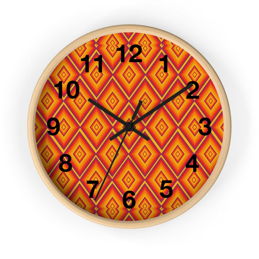 Retro Geometric Wall Clock, Vibrant Home Decor Clock, Modern Wall Art for Living Room, Unique Gift for Housewarming, Kid's Room