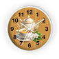 Tea Time Wall Clock, Rustic Kitchen Decor, Gift for Tea Lovers, Home Office Accent, Floral Design