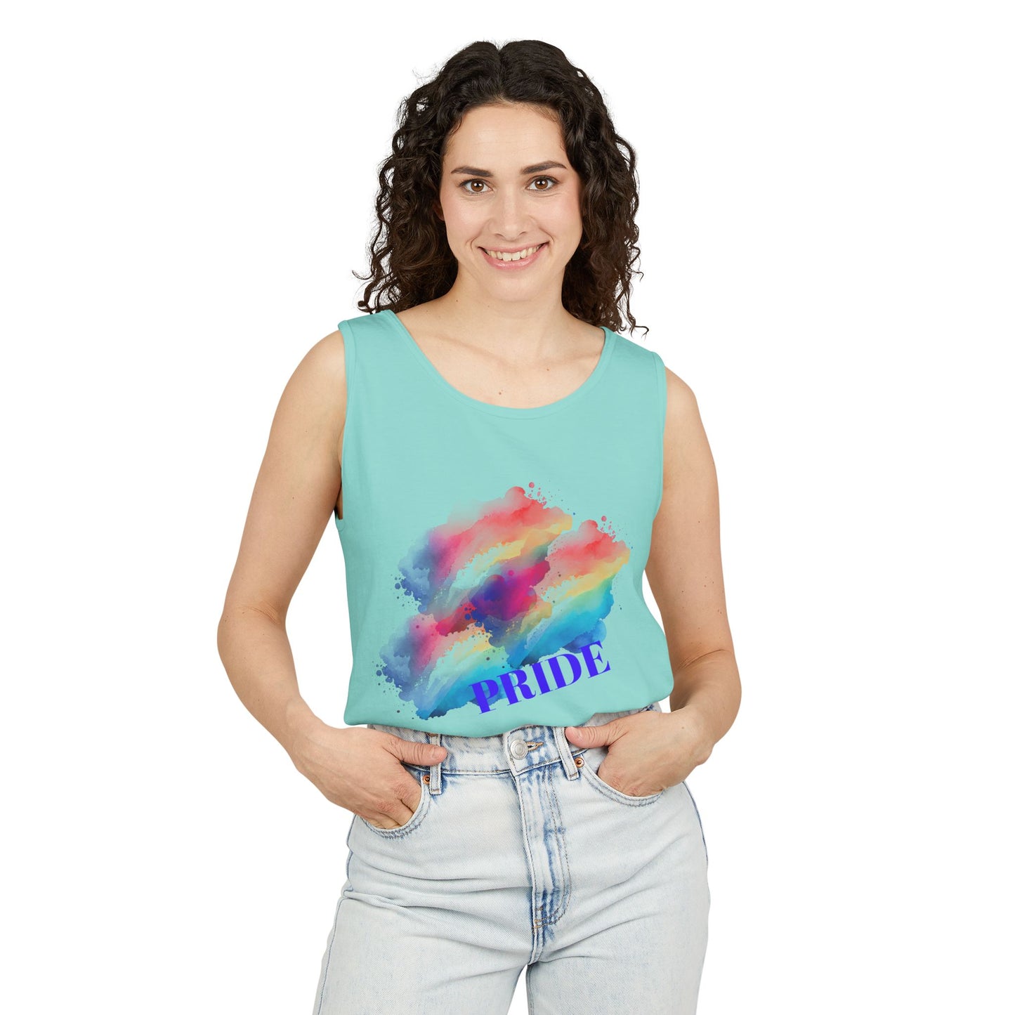 Vibrant Watercolor Unisex Tank Top, Summer Fashion, Pride Apparel, Beach Wear, Casual Top, LGBTQ+ Gift