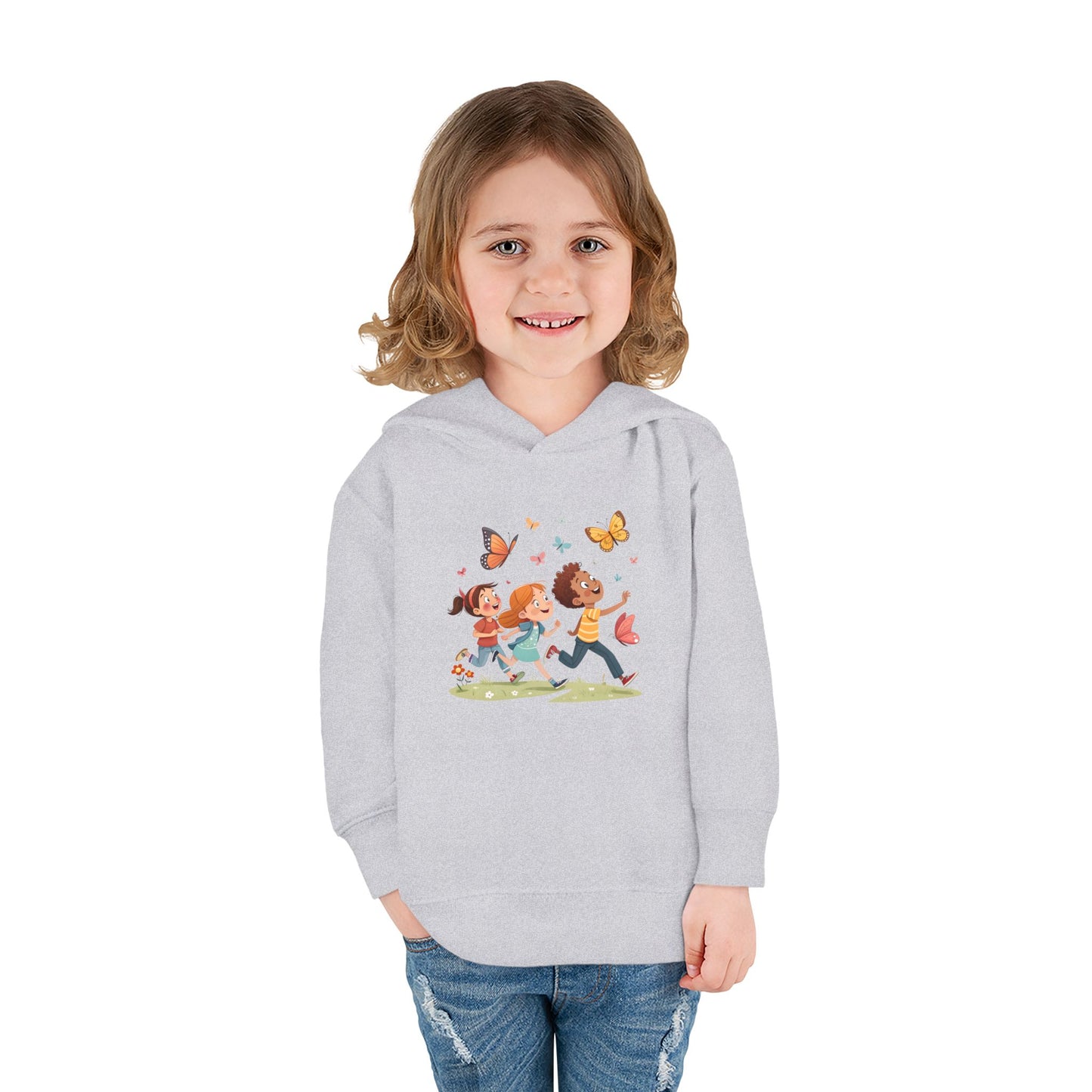 Butterfly Adventure Toddler Pullover Hoodie | Cute Kids Apparel, Fleece Hoodie, Toddler Gift, Outdoor Playwear, Spring Fashion