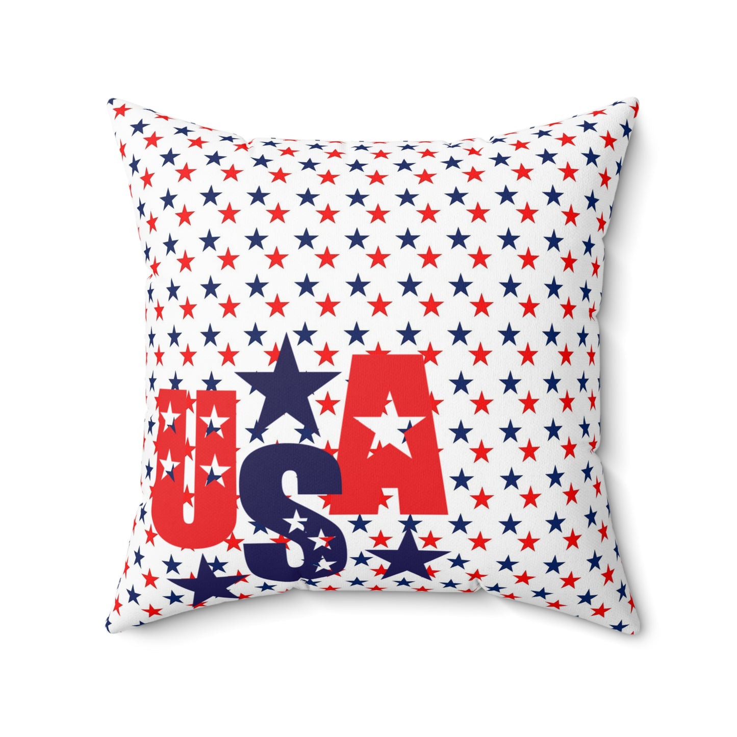 Patriotic USA Star Square Pillow, Throw Cushion, Home Decor, Independence Day Gift, Americana Style, USA Flag Decor
