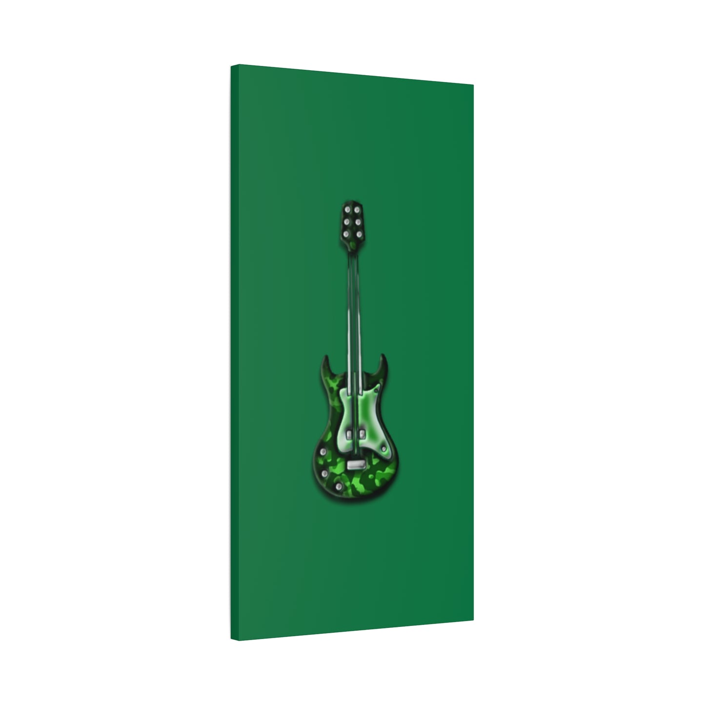 Green Electric Guitar Canvas Art, Music Wall Decor, Rock n Roll Gift, Guitar Lover's Art, Stretched Green Canvas, Home Theater Decor