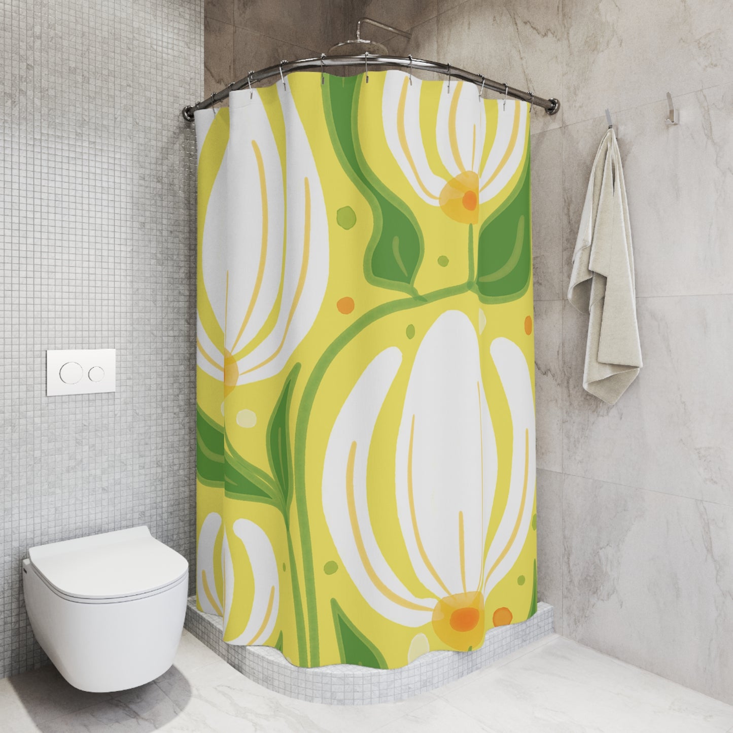 Bright Floral Shower Curtain, Boho Bathroom Decor, Vibrant Home Accessories, Spring-Inspired Shower Panel, Cheerful Gift Idea