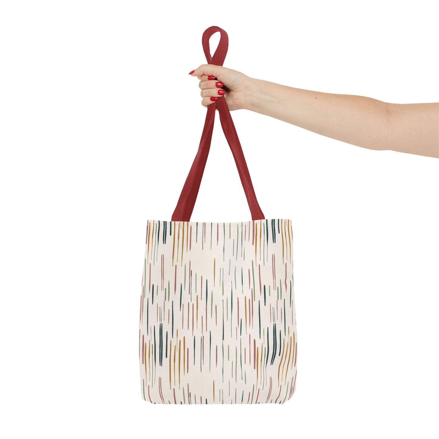 Earth Tones Abstract Stripe Tote Bag — Minimalist Boho Canvas Shopper