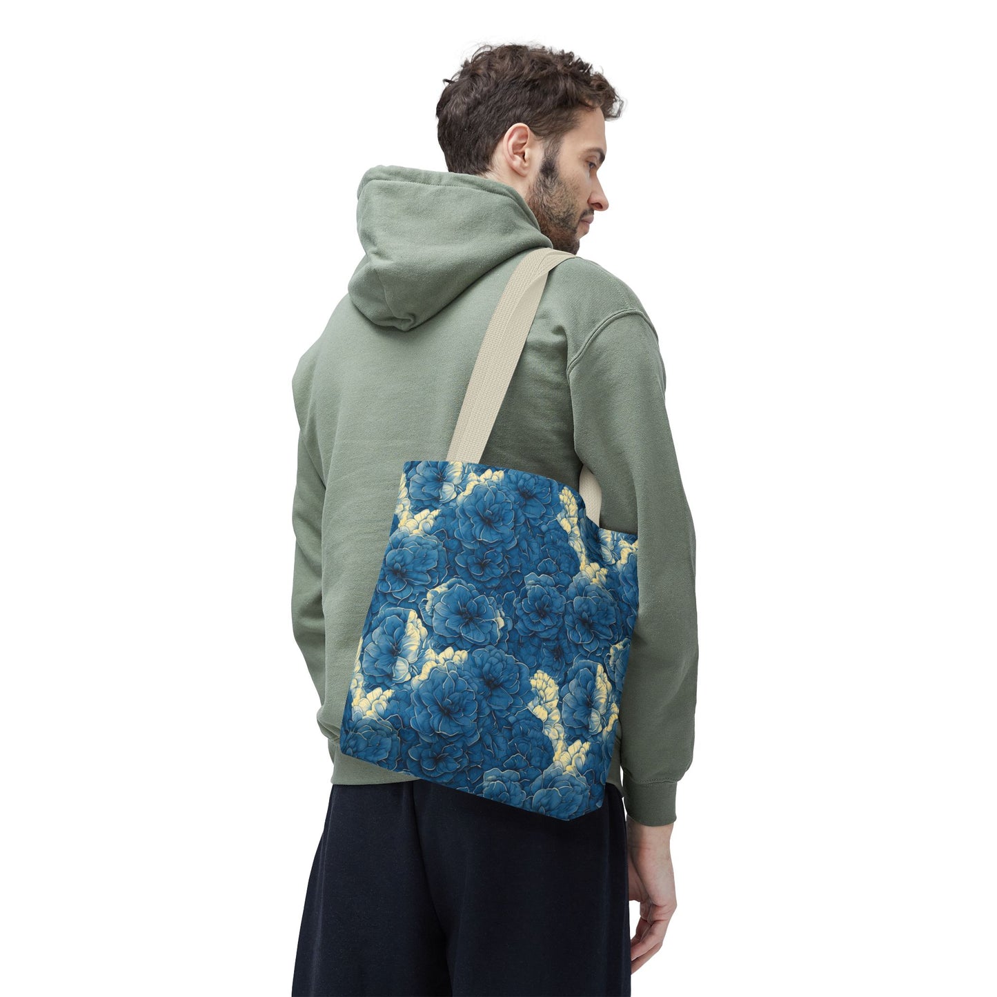 Floral Blue Peony Tote