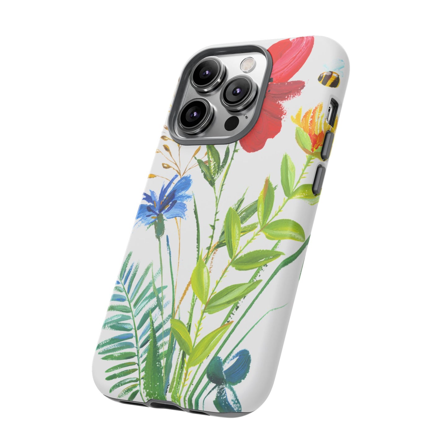 Floral Watercolor Tough Phone Case — Wildflower Bouquet Protective Cover