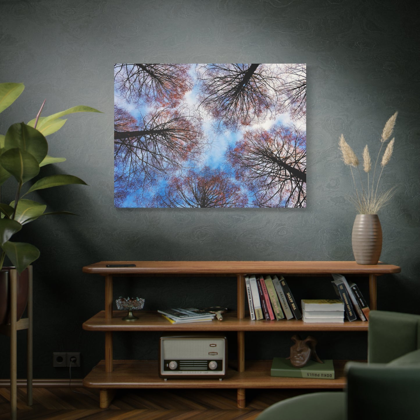 Canopy Sky Canvas Print — Winter Tree Tops Wall Art