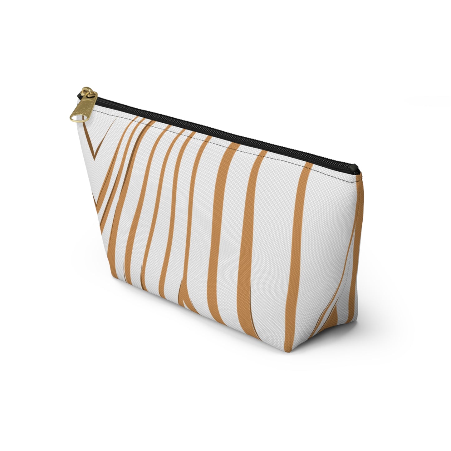 Chic T-bottom Accessory Pouch, Stylish Makeup Bag, Canvas Cosmetic Case, Travel Organizer, Gifts for Her