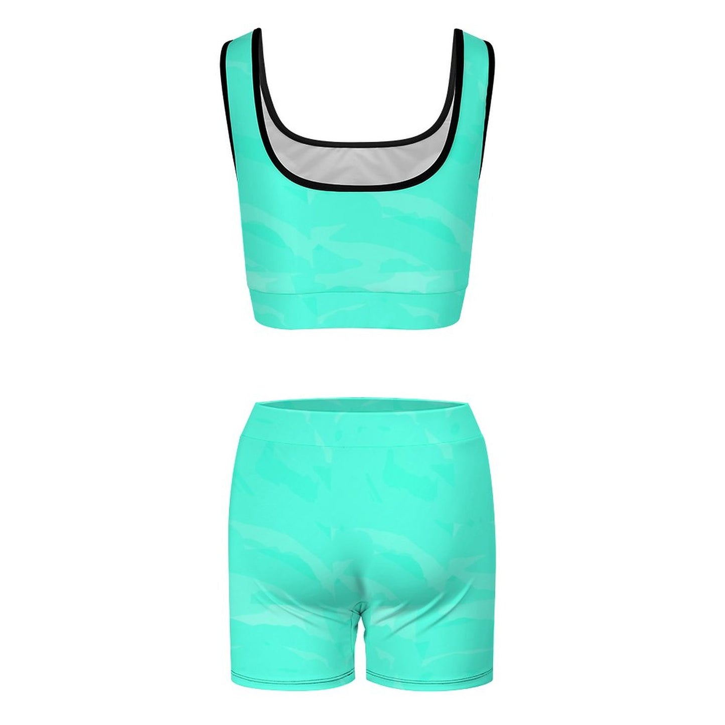 Custom Printed Yoga Workout Outfits Beautiful Teal