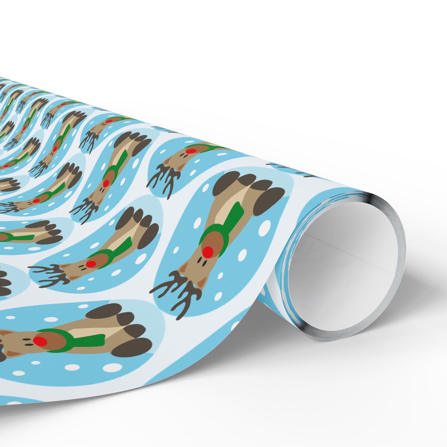 Wrapping Paper — Cheerful Reindeer Pattern Holiday Gift Wrap