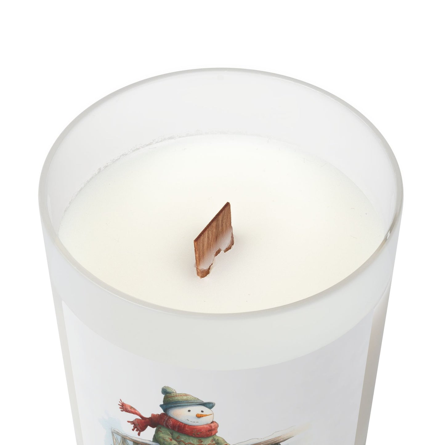 Frosted Glass Candle - Cozy Snowman Scented Candle for Winter Decor, Holiday Gift, Home Fragrance, Relaxation, Stocking Stuffer