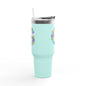 Vibrant Floral Insulated Travel Mug, Perfect for On-the-Go- Letter G