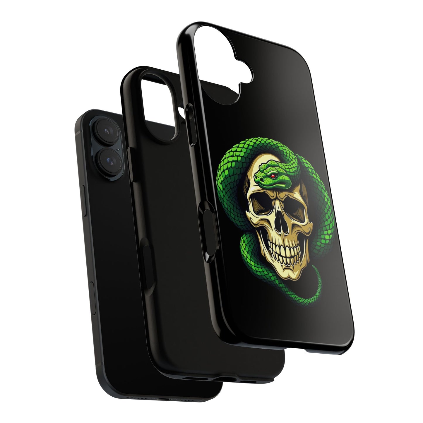 Skull & Snake Phone Case | Tough Cases, Protective Cover, Edgy Phone Accessories, Gothic Gift, Halloween Decor