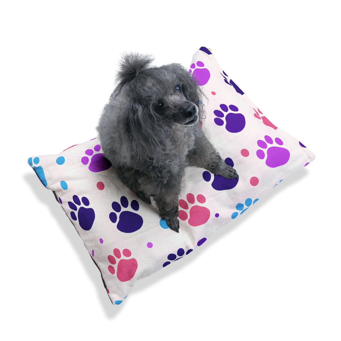 Colorful Paw Print Pet Bed - Cozy Dog & Cat Cushion, Decorative Pet Pillow, Furry Friend Gift, Plush Pet Bed, Happy Pet Space