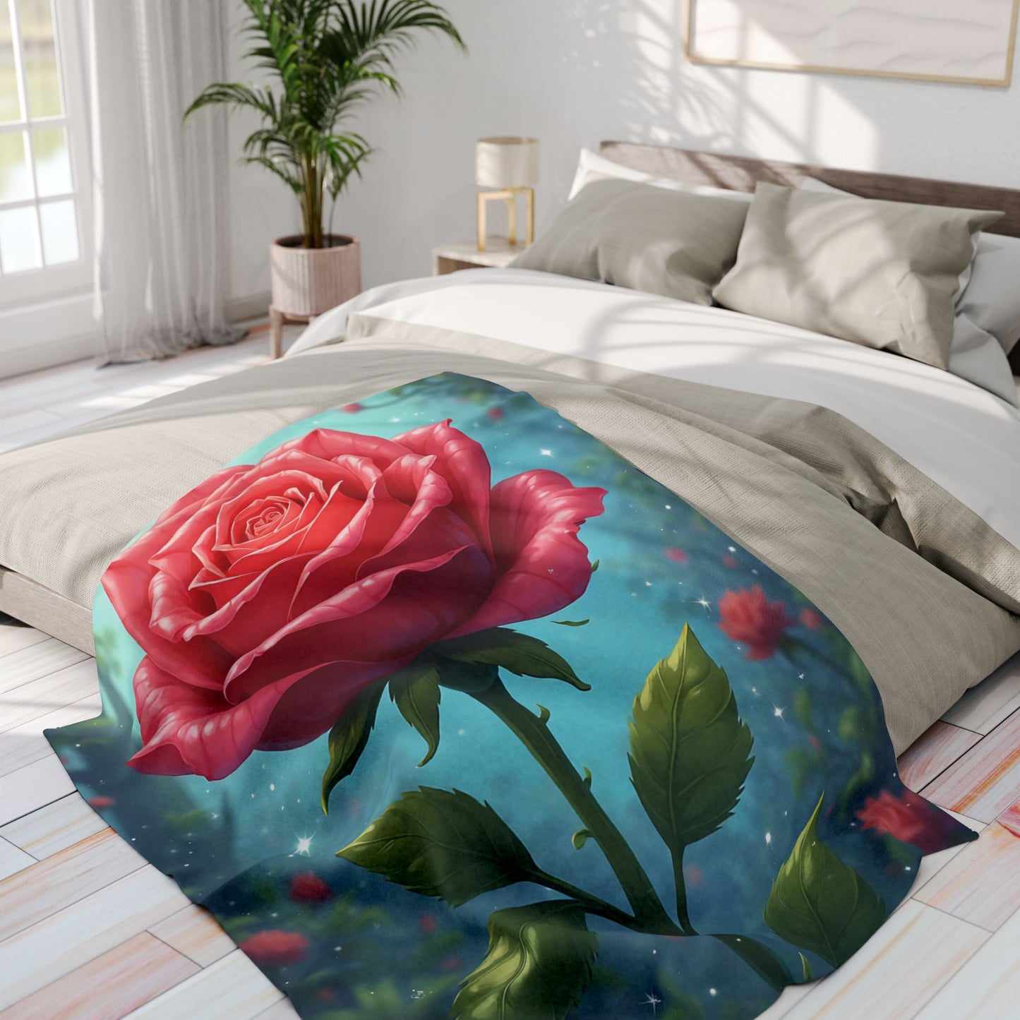 Rose-Themed Arctic Fleece Blanket - Cozy Home Decor, Gifts for Her, Floral Blanket, Romantic Decor, Perfect for All Seasons
